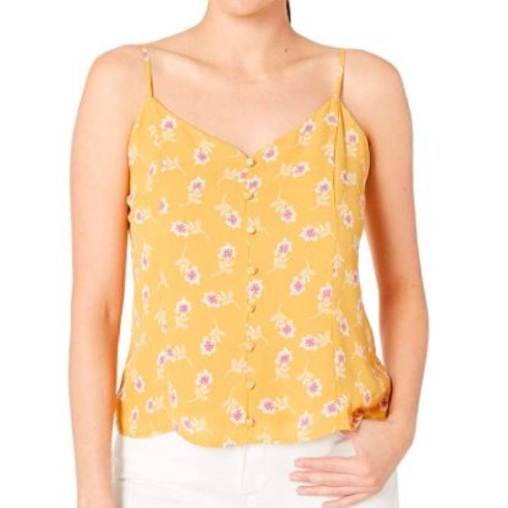 Vince Camuto Faux Button Front Floral Cami Top